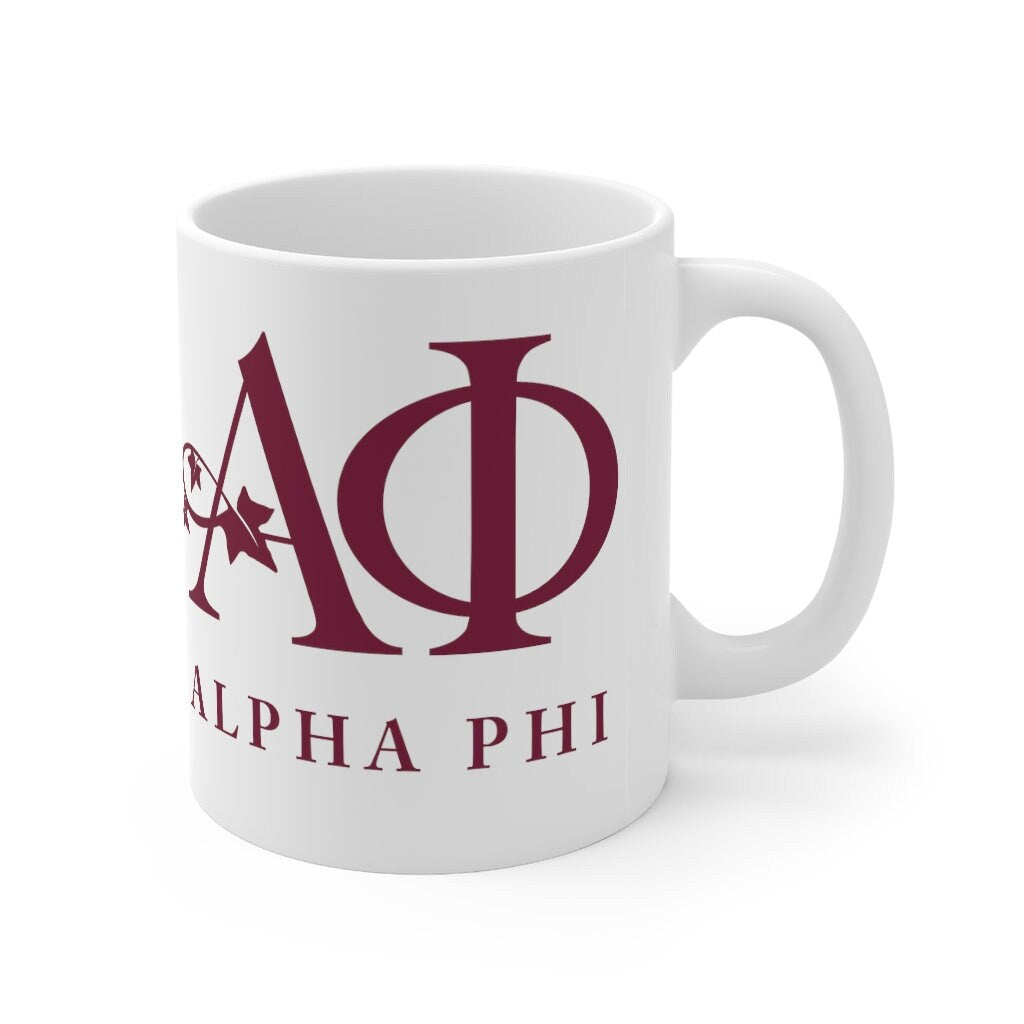 Alpha Phi Sorority Ceramic Coffee Mug / Cup - 11oz - Perfect Stocking Stuffer