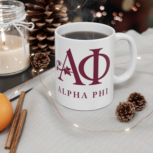 Alpha Phi Sorority Ceramic Coffee Mug / Cup - 11oz - Perfect Stocking Stuffer