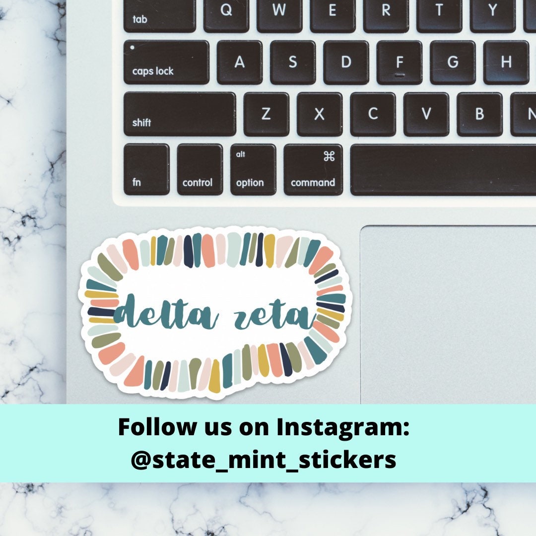 Delta Zeta Pastel Sorority Sticker / Decal  | 4" Wide