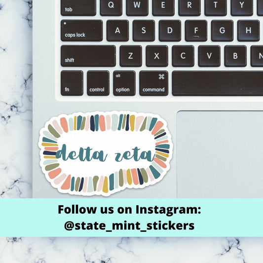 Delta Zeta Pastel Sorority Sticker / Decal  | 4" Wide