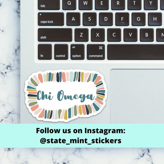 Chi Omega Sorority Pastel Sticker / Decal | 4" Wide
