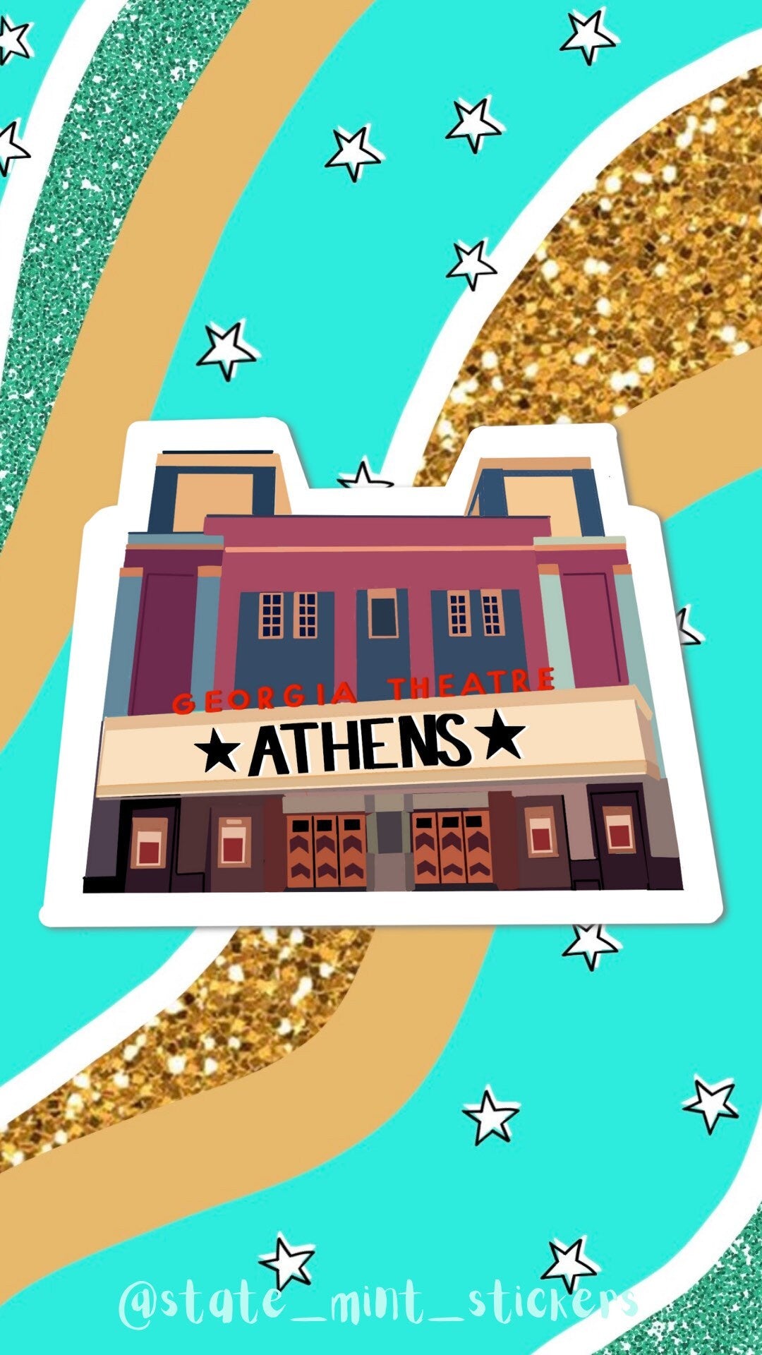 Downtown Athens Georgia Theatre  Sticker / Decal | University of Georgia / East Broad Street / Gift for student, grad, graduation, graduate