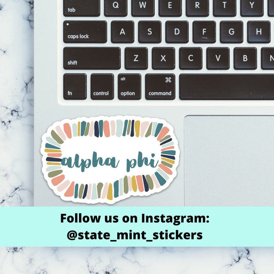 Alpha Phi Pastel Sorority Sticker | 4" Wide