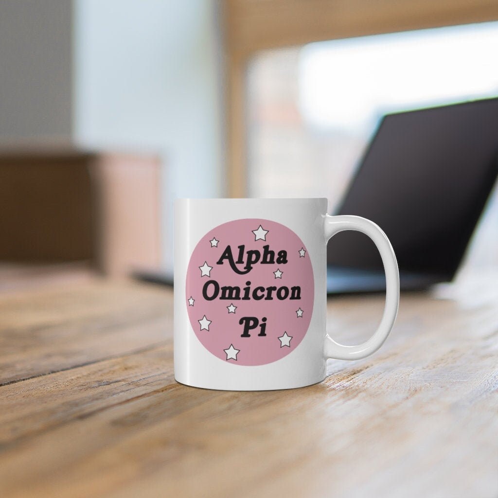 Alpha Omicron Pi AOII Sorority Ceramic Coffee Mug | Perfect Big Little Bid Day New Member Gift