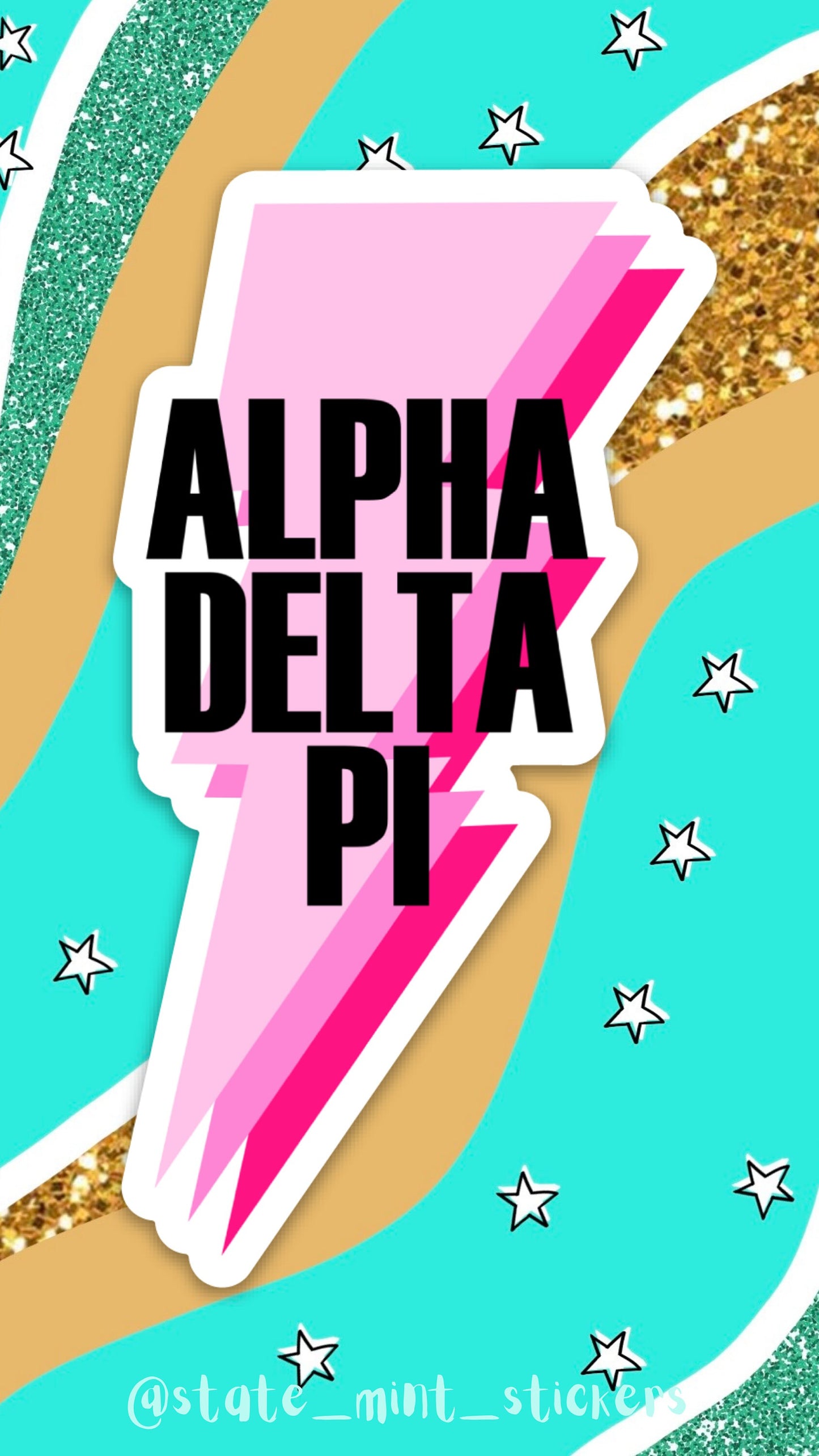 Alpha Delta Pi Retro Rainbow Sorority Sticker | 3" Wide