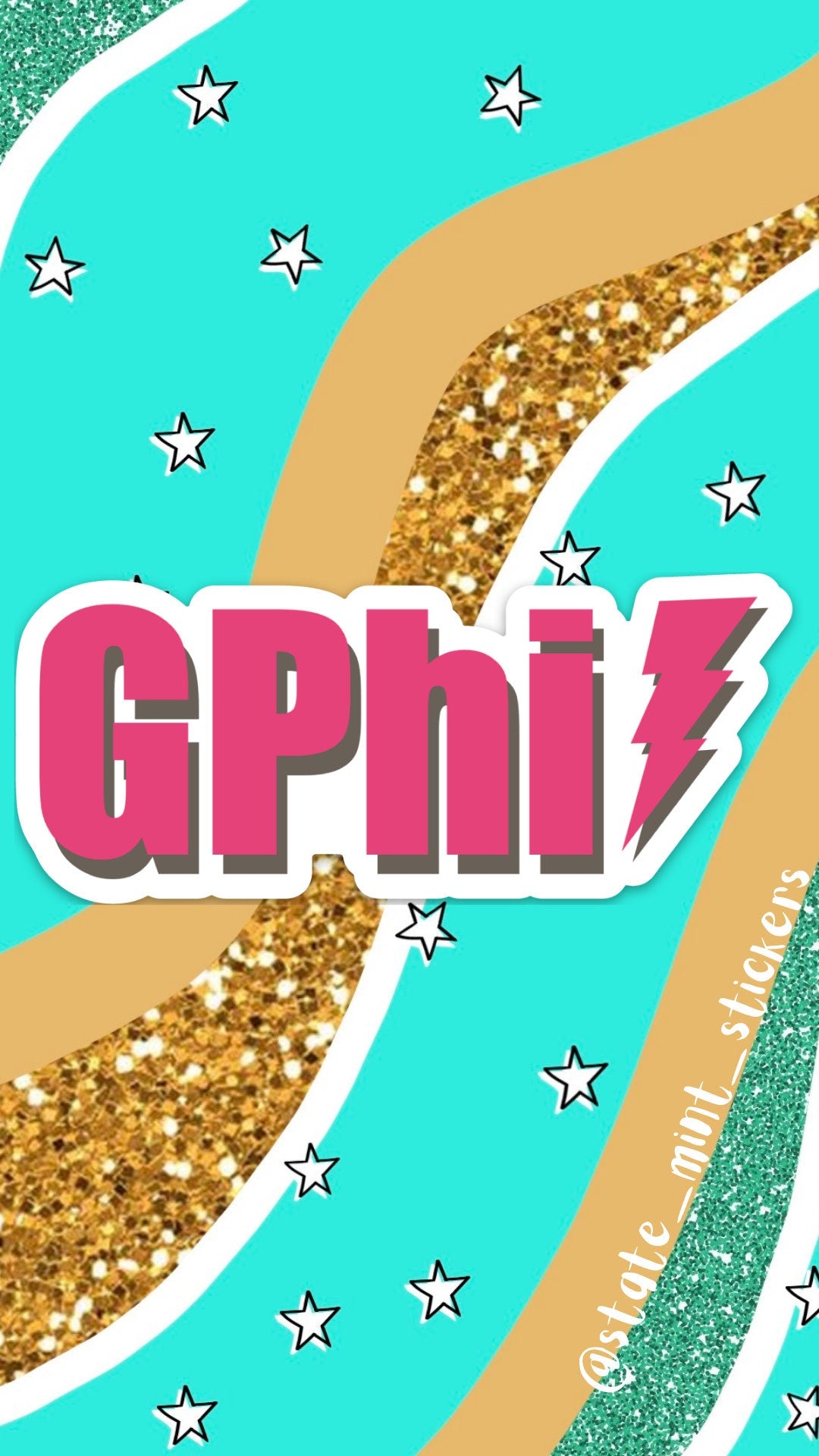 Gamma Phi Beta Pink Lightning Bolt Sticker / Decal  | 4"" | for car, laptop, cooler, water bottle and more
