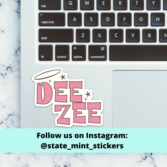 Delta Zeta Pink Pink Halo Dee Zee Sorority Sticker / Decal  | 3.5" Wide