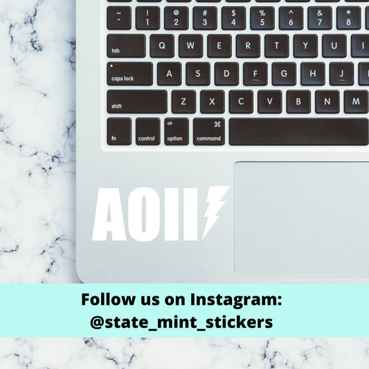Alpha Omicron Pi Sorority Lightning Bolt Vinyl Transfer Decal / Sticker | Waterproof for Car, Laptop, Water Bottle, Cooler