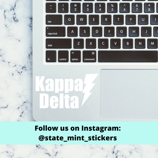 Kappa Delta Sorority Lightning Bolt Vinyl Transfer Decal / Sticker | Waterproof for Car, Laptop, Water Bottle, Cooler