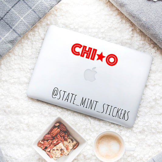 Chi Omega Sorority Star Vinyl Transfer Decal / Sticker | Waterproof for Car, Laptop, Water Bottle, Cooler