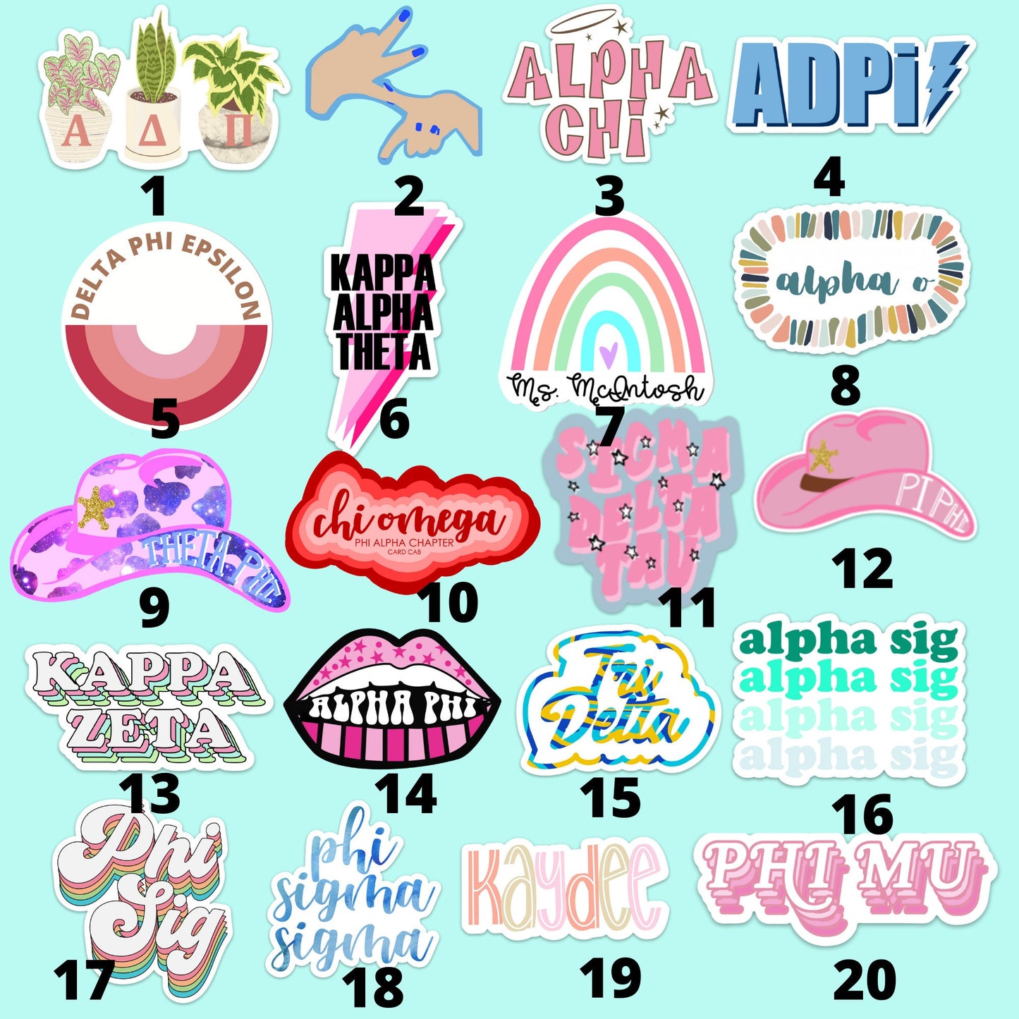 Delta Zeta Stickers | Sorority Stickers Bulk Order | PERFECT for BID DAY! Group / Bulk / Chapter Sticker Order