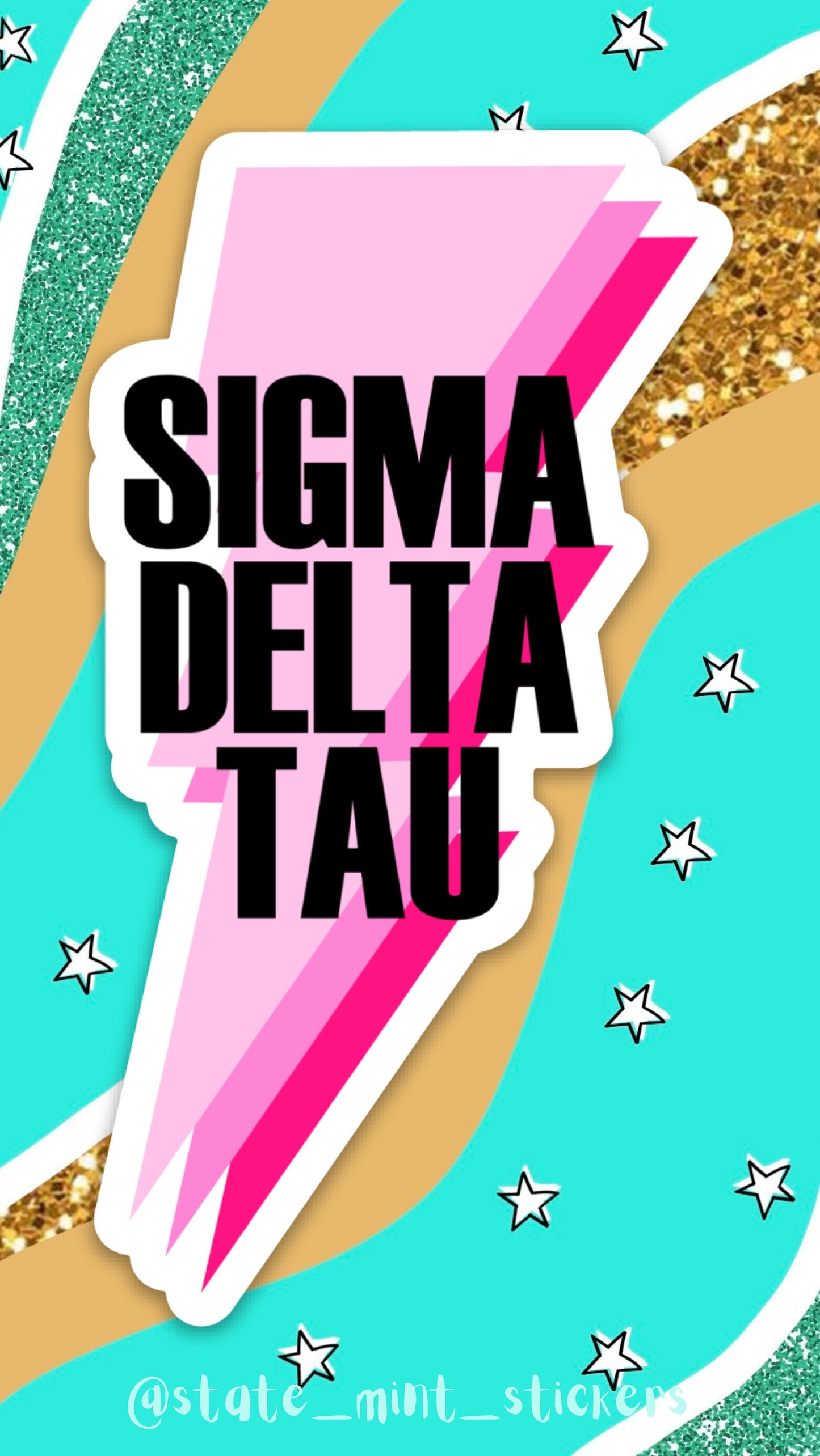 Sigma Delta Tau / Sig Delt / Sig Tau Greek Letters Sticker / Decal | 3.5" Wide