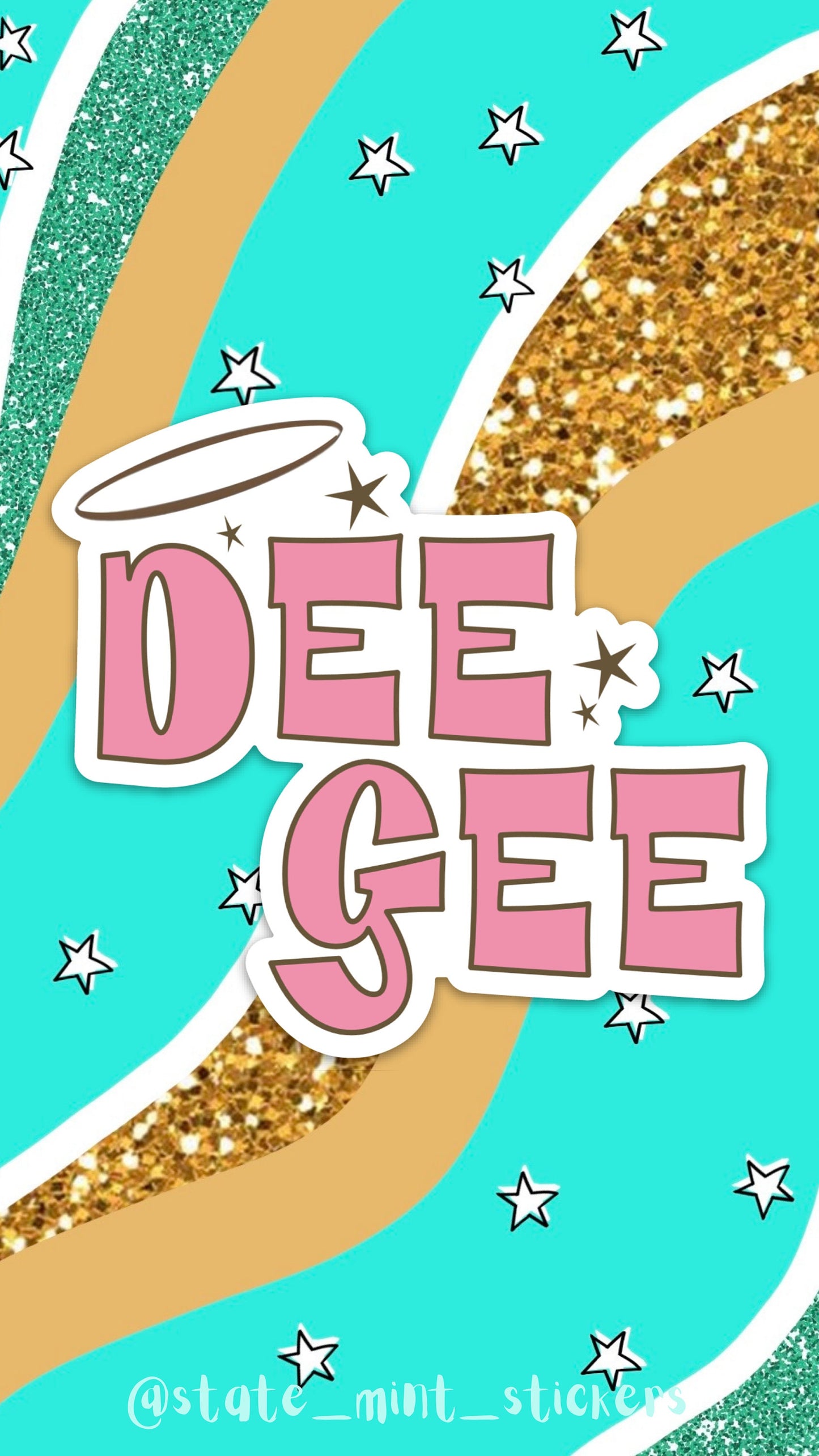 Delta Gamma Dee Gee Sorority Pink Halo Sticker  | 4" Wide