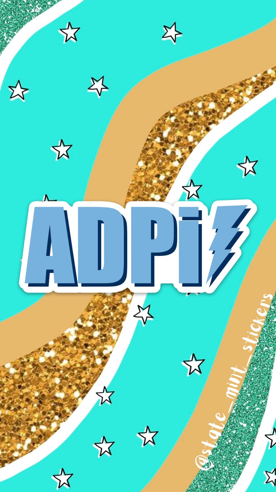 Alpha Delta Pi ADPi Blue Lightning Bolt Sorority Sticker | 4" Wide |  big little reveal, bid day basket, for laptop, car, water bottle vinyl