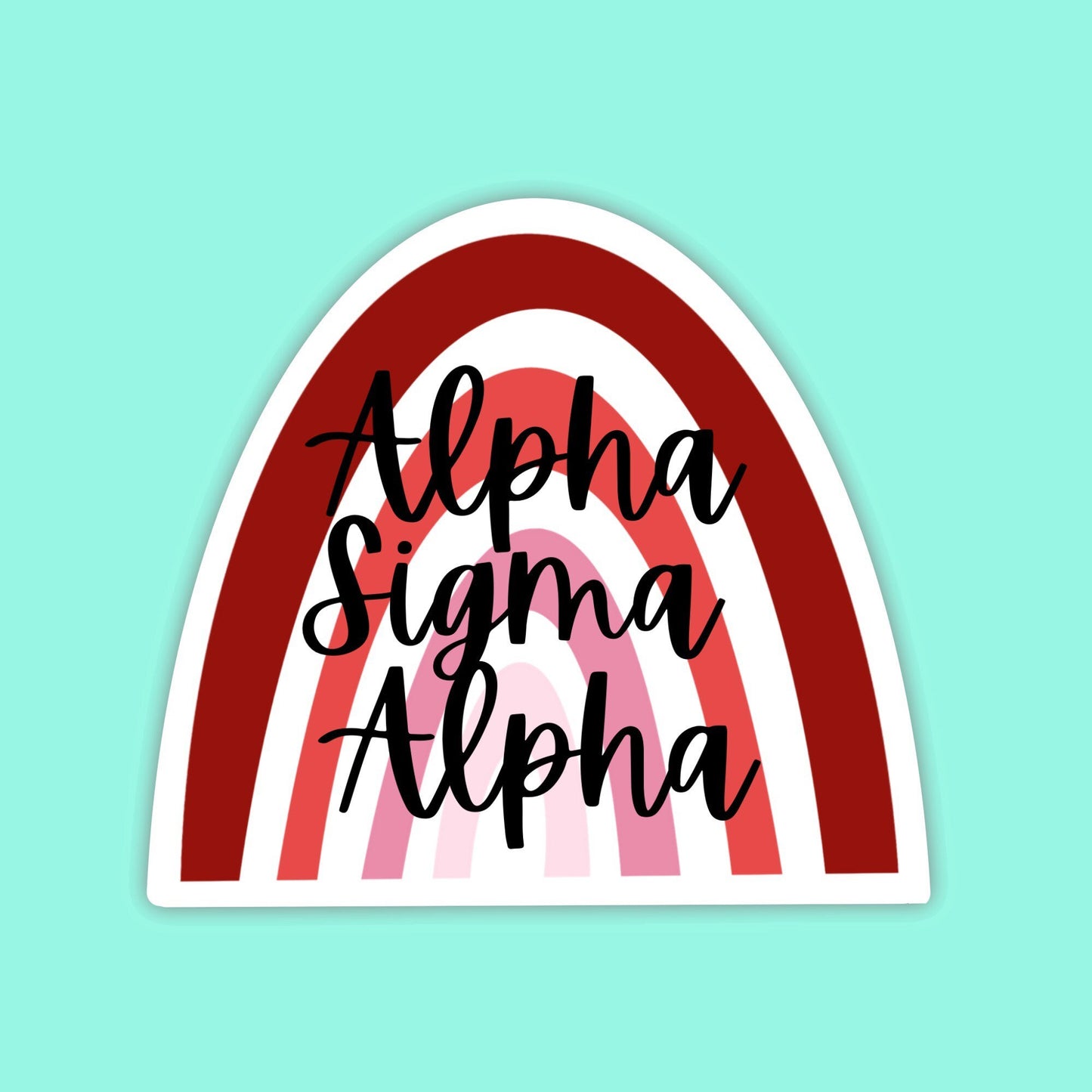 Alpha Sigma Alpha Sorority Sticker | Maroon Rainbow Sticker / Decal for car, laptop, water bottle, yeti, window, computer, big littl