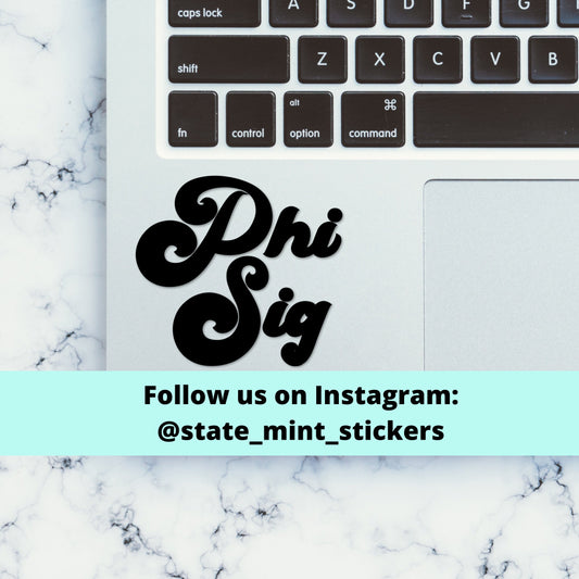 Phi Sigma Sigma Sorority Vinyl Transfer Decal / Sticker | Waterproof for Car, Laptop, Water Bottle, Cooler, laptop sticker car decal