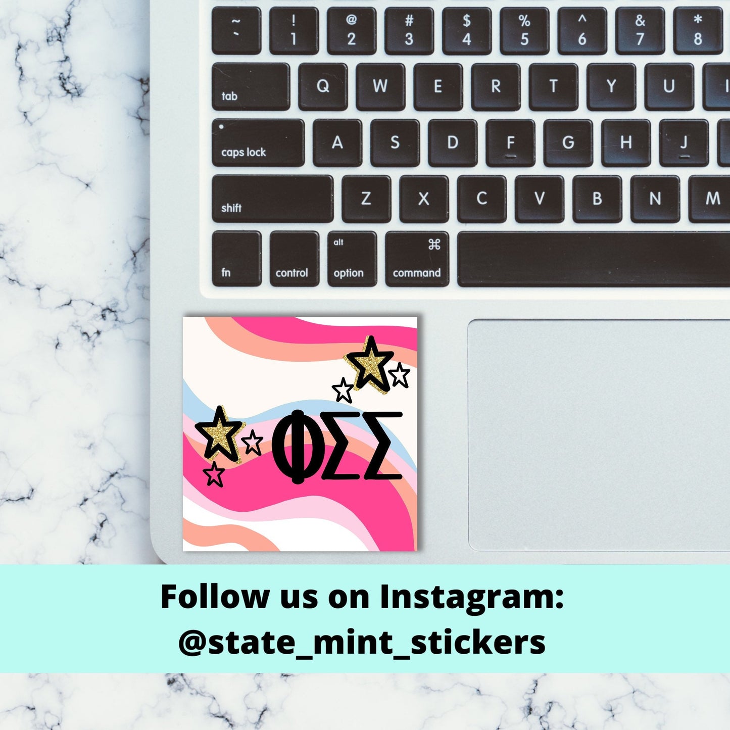 Phi Sigma Sigma Sorority Trendy Greek Letters Sticker  | 4" Wide | For Car, Laptop, Phone, Indoor, Outdoor, Window, Cooler, Dishwasher Safe