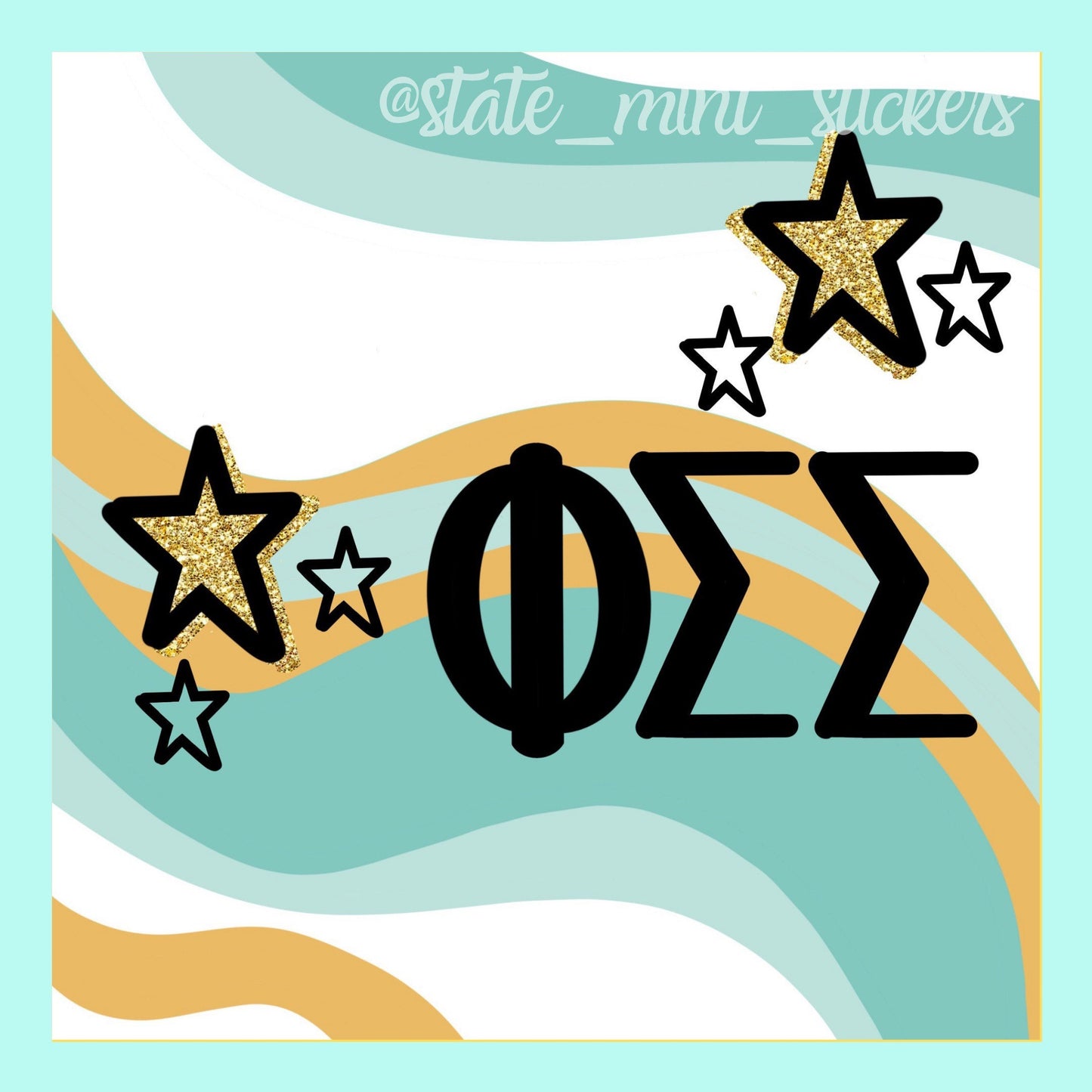 Phi Sigma Sigma Sorority Trendy Greek Letters Sticker  | 4" Wide | For Car, Laptop, Phone, Indoor, Outdoor, Window, Cooler, Dishwasher Safe