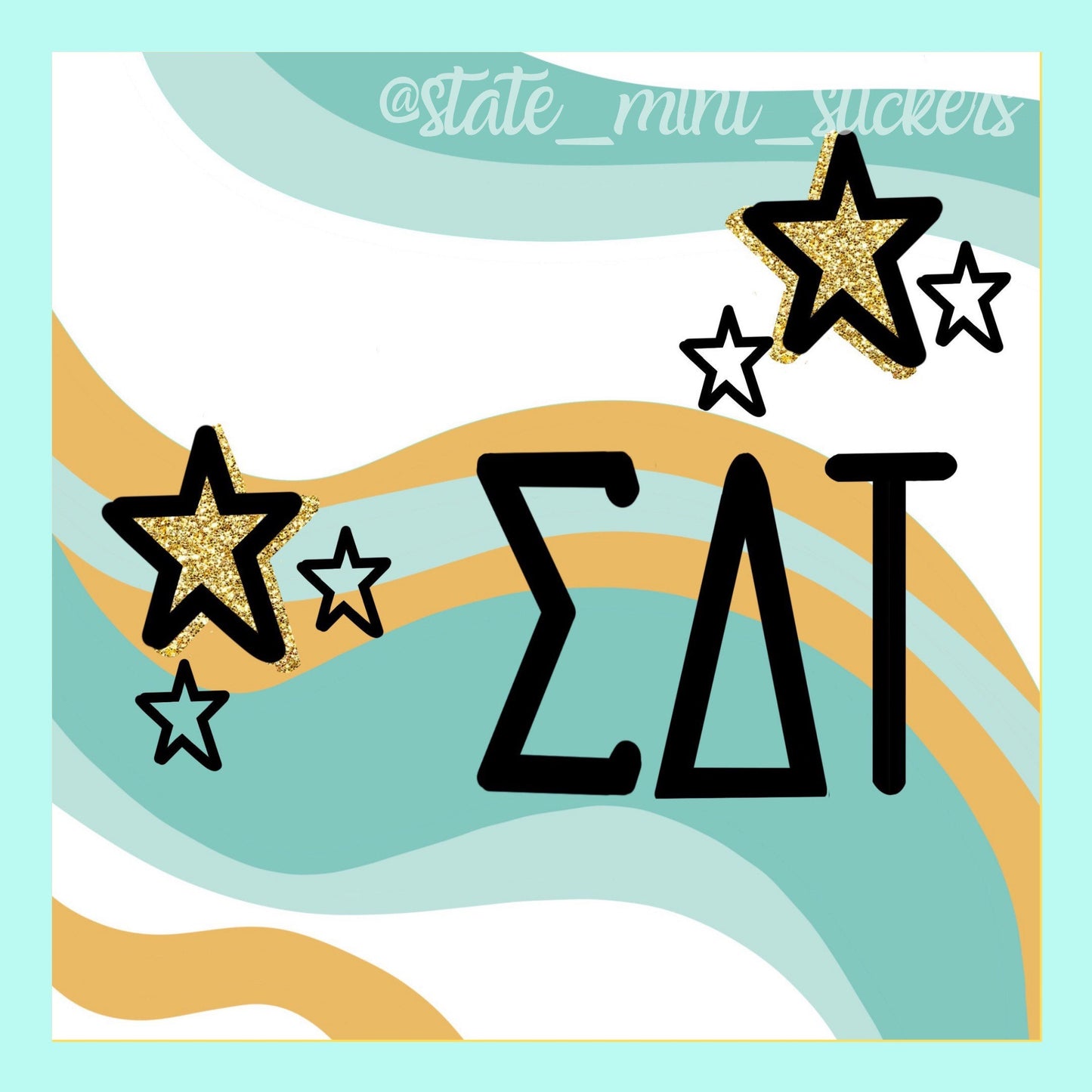 Sigma Delta Tau / Sig Delt / Sig Tau Greek Letters Sticker / Decal | 3.5" Wide