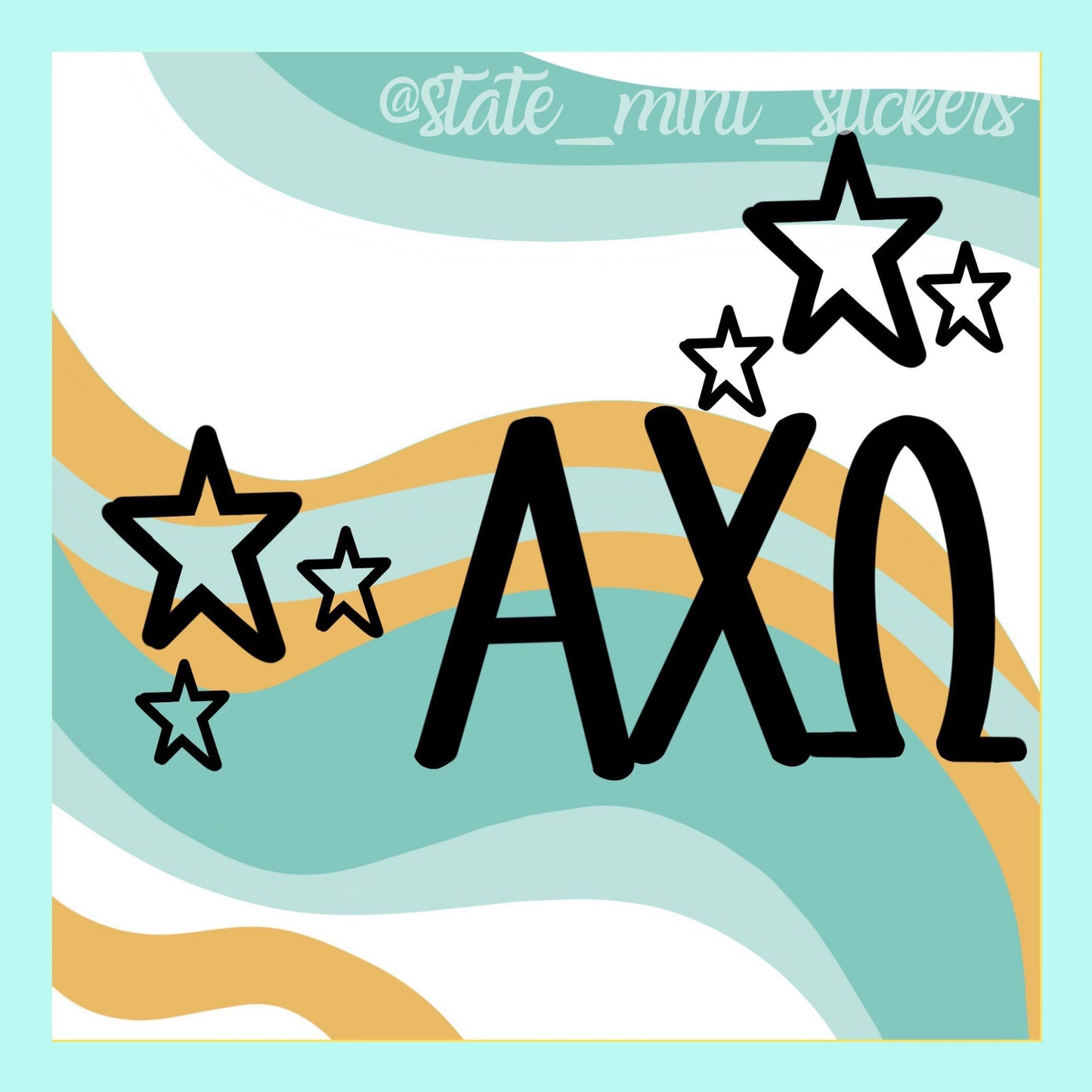 Alpha Chi Omega Trendy Sticker / Decal | use on car, laptop, water bottle, dishwasher safe, big little reveal gift