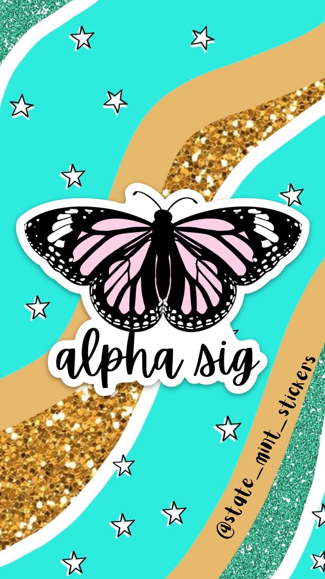 Alpha Sigma Tau / Sorority Butterfly Themed Sticker / Decal for car, laptop, water bottle, yeti, window, computer, big little, bid day