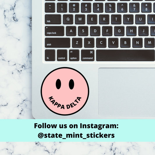 Kappa Delta Sorority Kaydee Sorority Happy Face Sticker  / Decal |  for Car, Laptop, Mug, Cup, Cooler, Planner, big little reveal, bid day