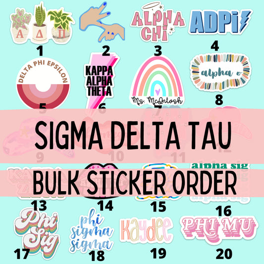 Sigma Delta Tau Sorority Stickers Bulk Order | PERFECT for BID DAY! Group / Bulk / Chapter Wide Sticker Order