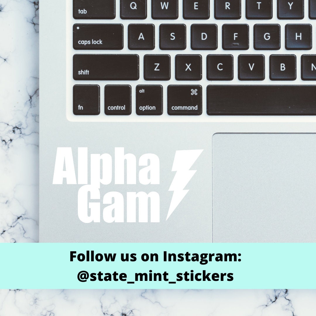 Alpha Gamma Delta Lightning Bolt Sorority Vinyl Transfer Decal / Sticker | Waterproof for Car, Laptop, Water Bottle, Cooler
