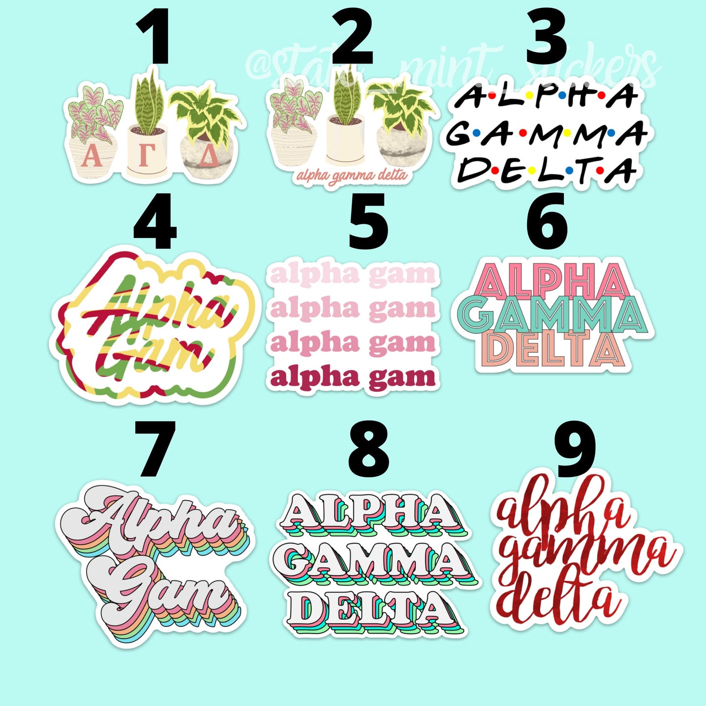 Alpha Gamma Delta Sorority Sticker Pack | Perfect Big / Little Gift