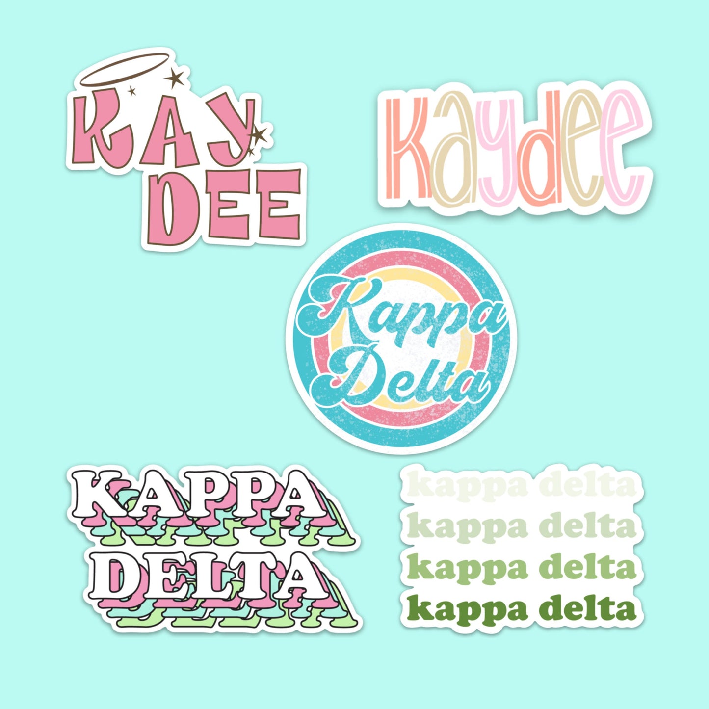 Kappa Delta Sorority Sticker Pack | perfect for bid day, big little, custom order, kappa delta laptop sticker, kaydee sticker pack