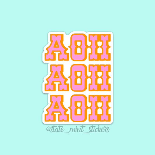 Alpha Omicron Pi AOII Sorority Cowgirl YeeHaw Howdy Sticker / Decal | 3.5", laptop sticker, car decal, big little, bid day, bulk custom