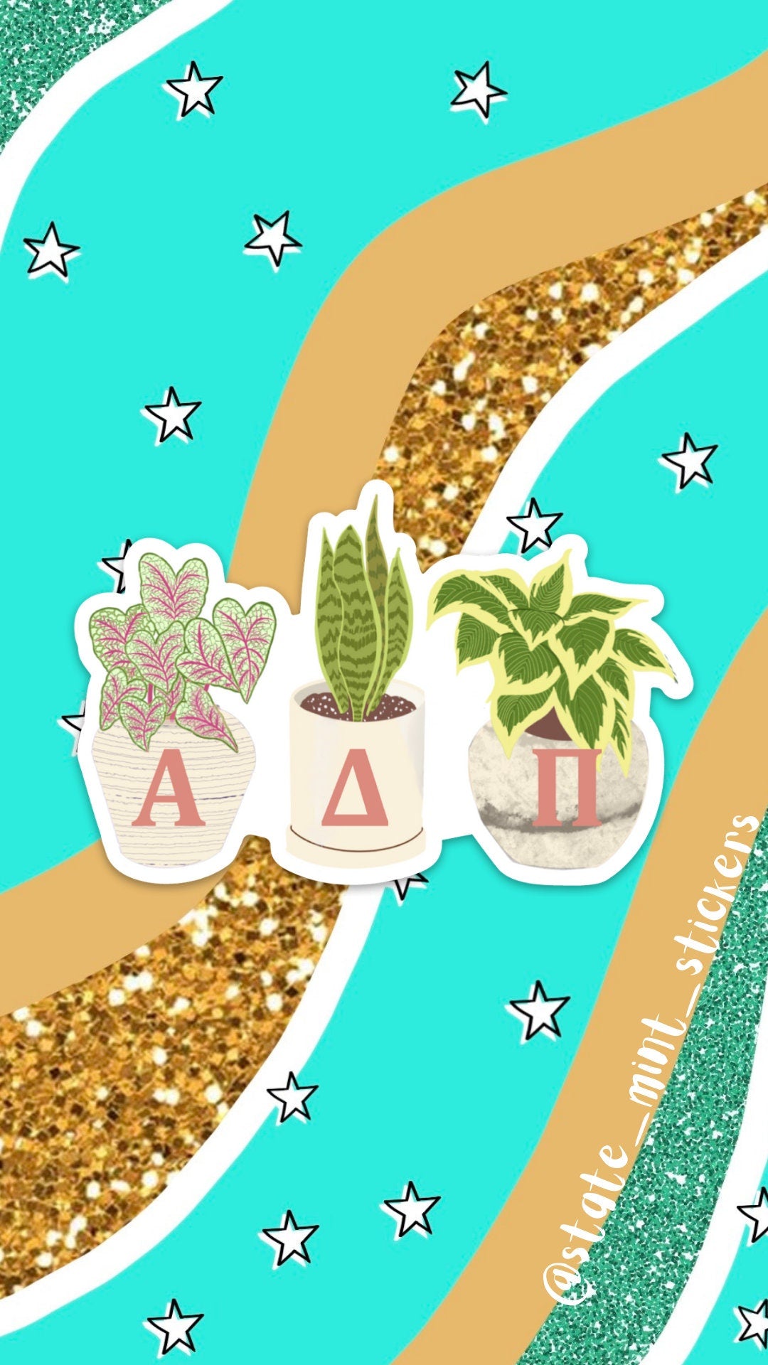 Alpha Delta Pi House Plants Plant Mom Sorority Sticker | 4" Wide | for car, laptop, water bottle, phone, case, cooler, big little, bid day