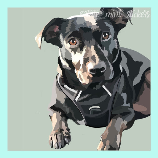 Custom Pet Portrait | Digital Download | 4x6 Print | 8x10 Print | Dog Painting, Cat Painting, Cat, Portrait | Illustration