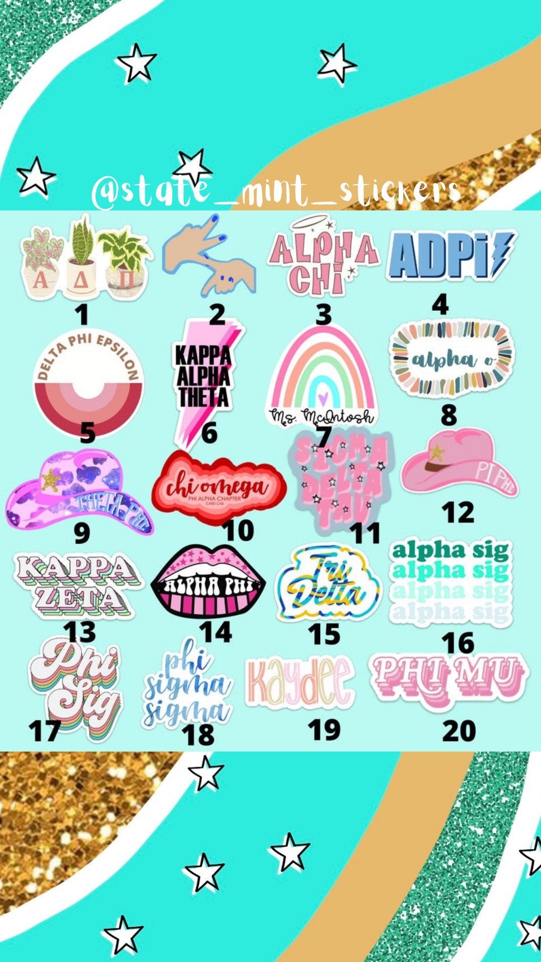 Custom Sorority / College / Club Stickers / Bid Day Bulk Orders / Big Little Stickers / New Member Basket / car, laptop, water bottle, car