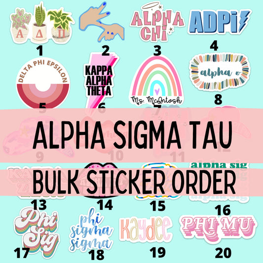 Alpha Sigma Alpha Sorority Stickers Bulk Order | PERFECT for BID DAY! Group / Bulk / Chapter Wide Sticker Order