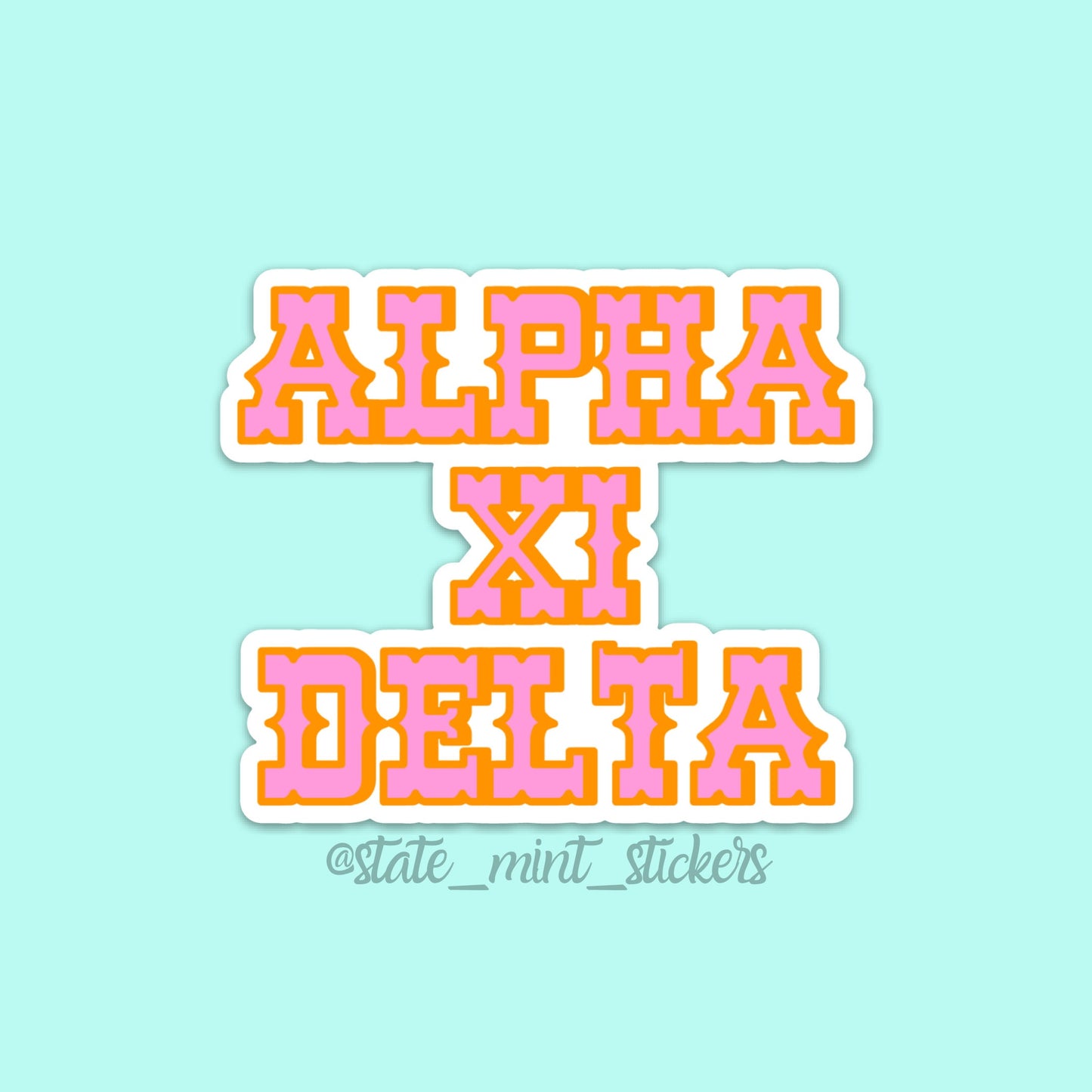 Alpha Xi Delta Sorority Cowgirl Themed Pink and Orange Sticker / Decal | 3.5" Wide | bid day sticker, big little sticker, big little basket