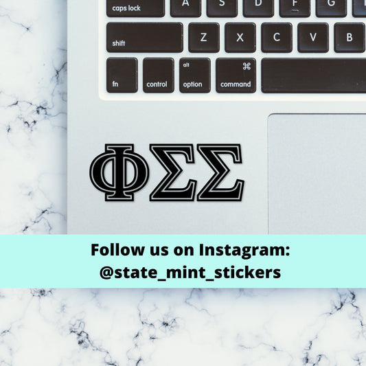 Phi Sigma Sigma Sorority Vinyl Transfer Decal / Sticker | Waterproof for Car, Laptop, Water Bottle, Cooler, laptop sticker car decal
