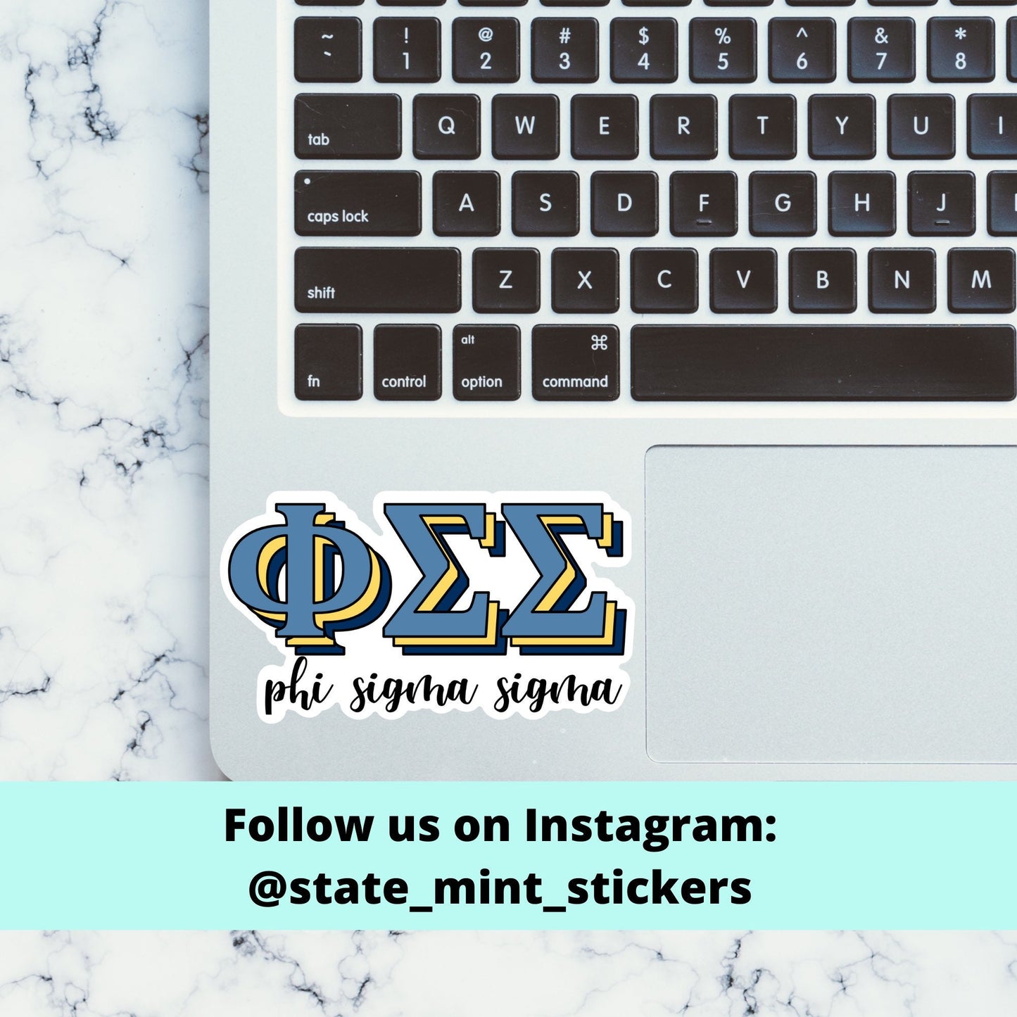 Phi Sigma Sigma Sorority Layered Greek Letters Sticker  | 4" Wide | For Car, Laptop, Phone, Indoor, Outdoor, Window, Cooler, Dishwasher Safe