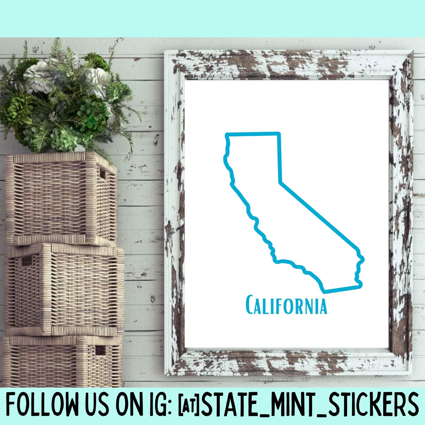 California State Outline Print, Digital Print, Digital Download, Art Print, Wall Art, State Shaped Print, Custom State Shape