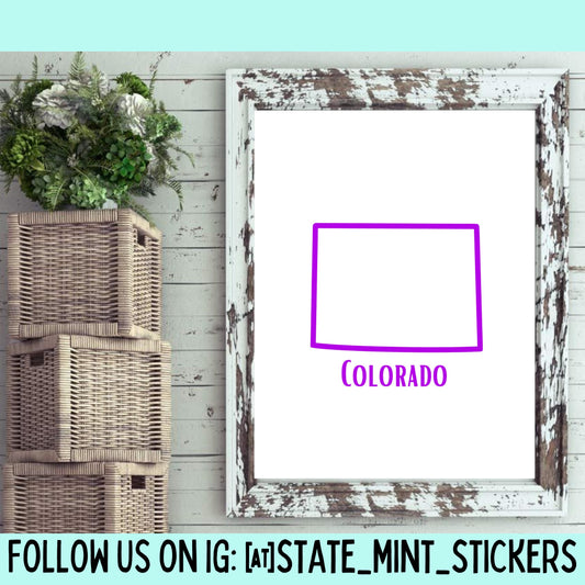 Colorado State Outline Print, Digital Print, Digital Download, Art Print, Wall Art, State Shaped Print, Custom State Shape
