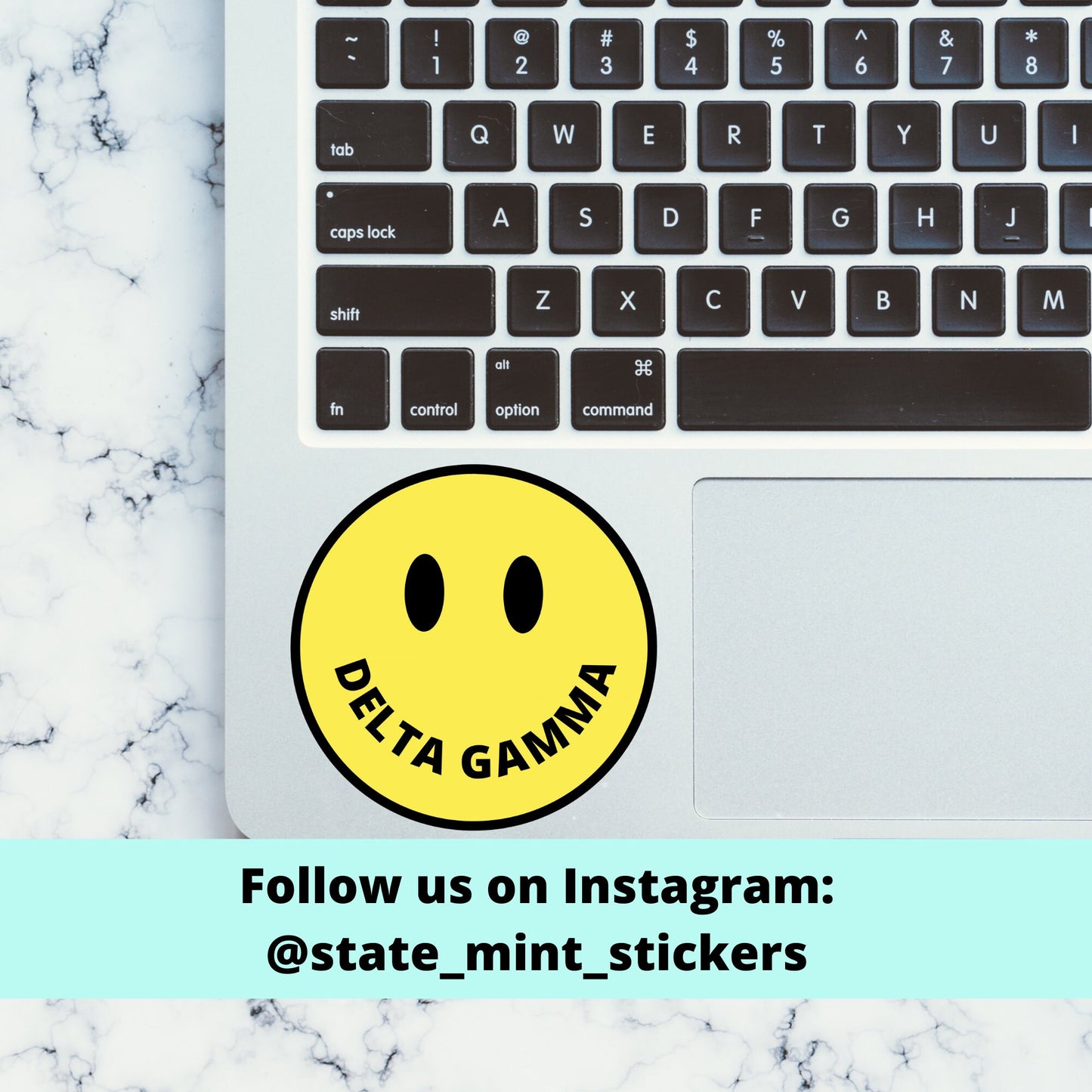 Delta Gamma Dee Gee Sorority Happy Face Sticker  | 3.5" wide, laptop sticker, car decal, big little basket, bid day bulk order, custom gift