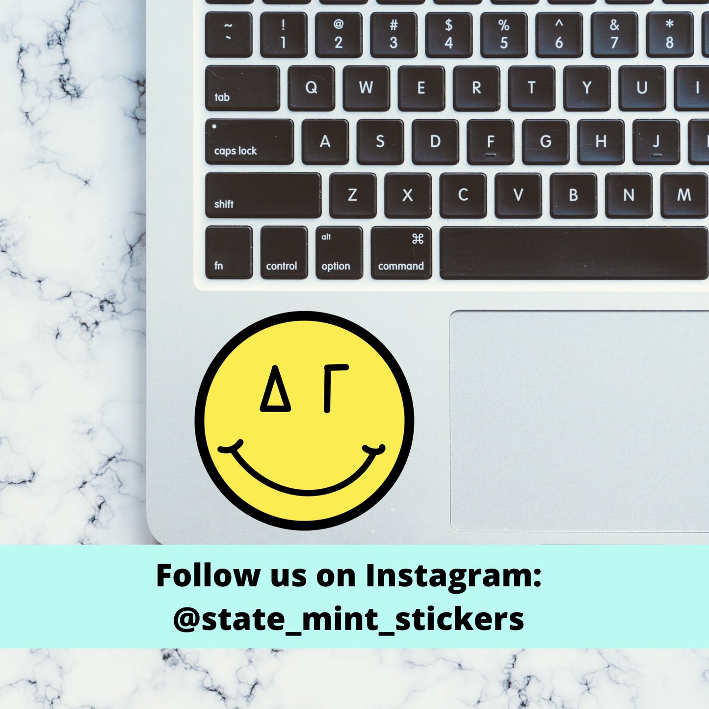 Delta Gamma Sorority Happy Face Letters Sticker / Decal | 3.5" Circle, laptop sticker, car decal, big little reveal, bid day basket, bulk