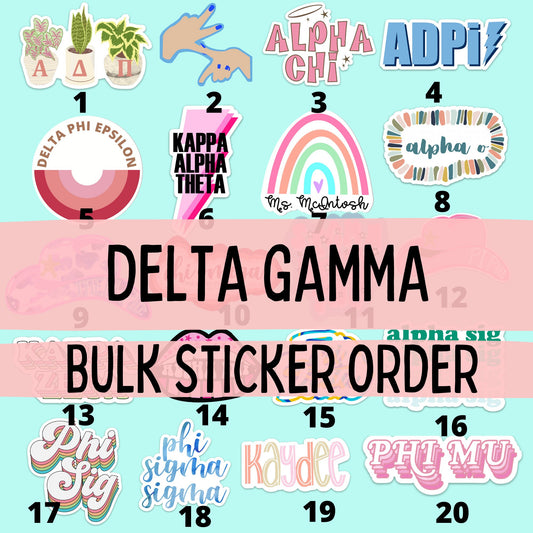 Delta Gamma Sorority Stickers Bulk Order | PERFECT for BID DAY! Group / Bulk / Chapter Wide Sticker Order