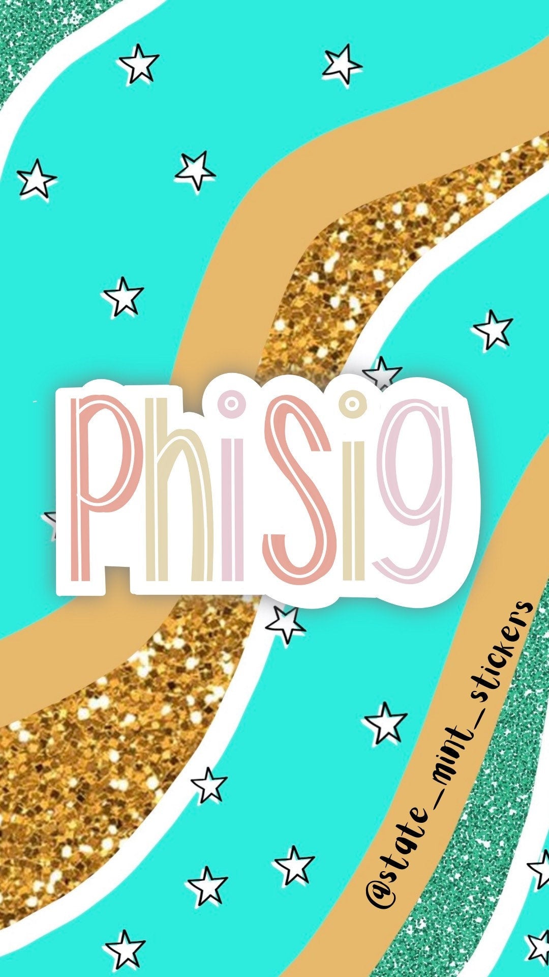 Phi Sigma Sigma Sorority Handwritten Sticker  | 4" Wide | For Car, Laptop, Phone, Indoor, Outdoor, Window, Cooler, Dishwasher Safe
