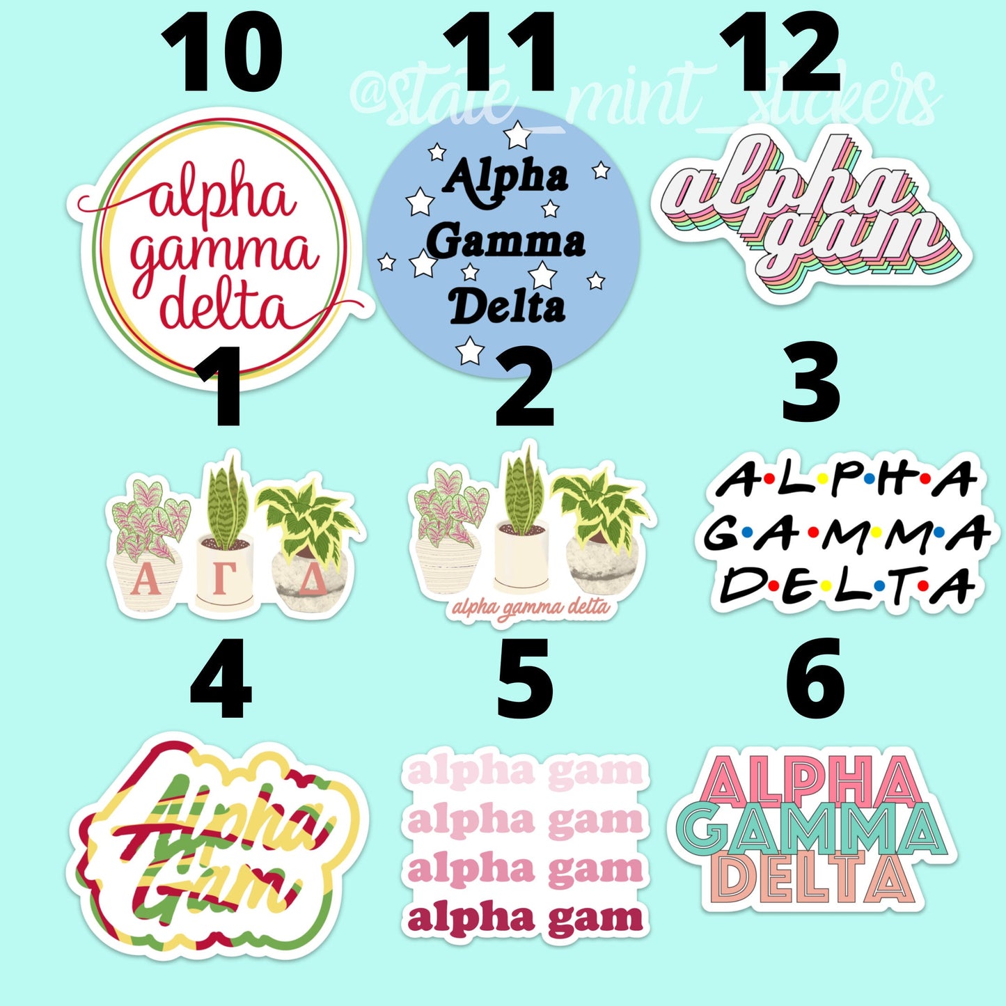 Alpha Gamma Delta Sorority Sticker Pack | Perfect Big / Little Gift