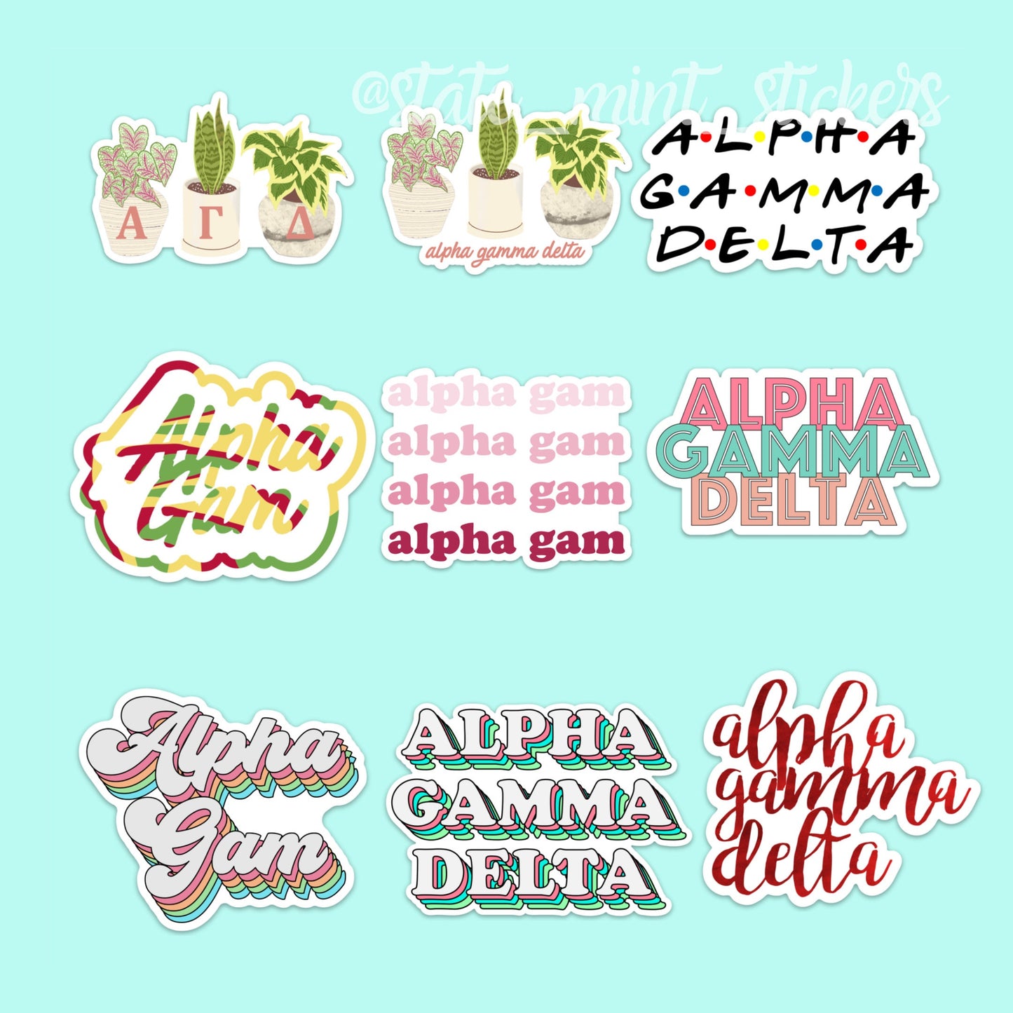 Alpha Gamma Delta Sorority Sticker Pack | Perfect Big / Little Gift