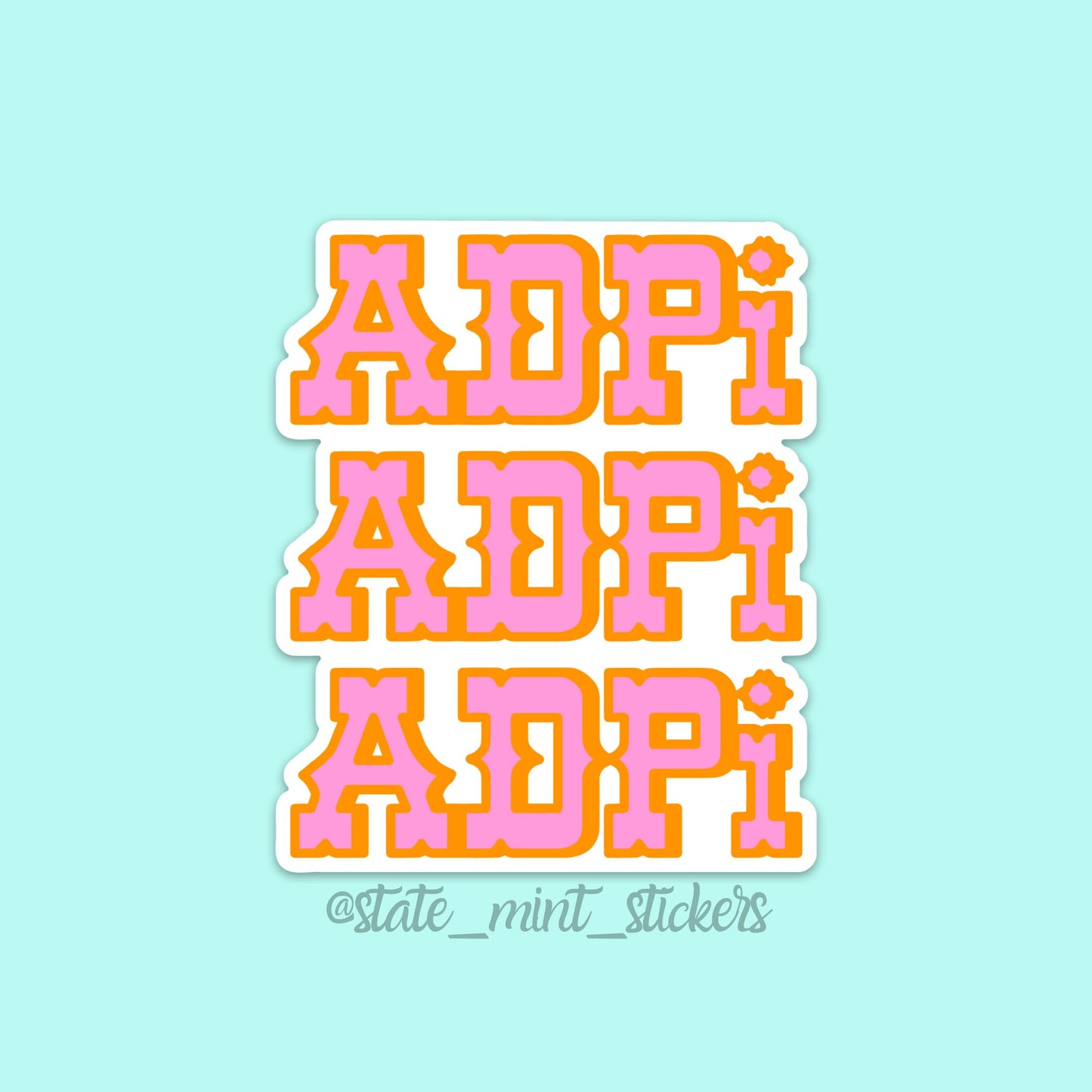 Alpha Delta Pi ADPi Cowboy / Cowgirl Sorority Sticker | 3.5" |  big little, bid day basket, for laptop, car, water bottle, outdoor vinyl