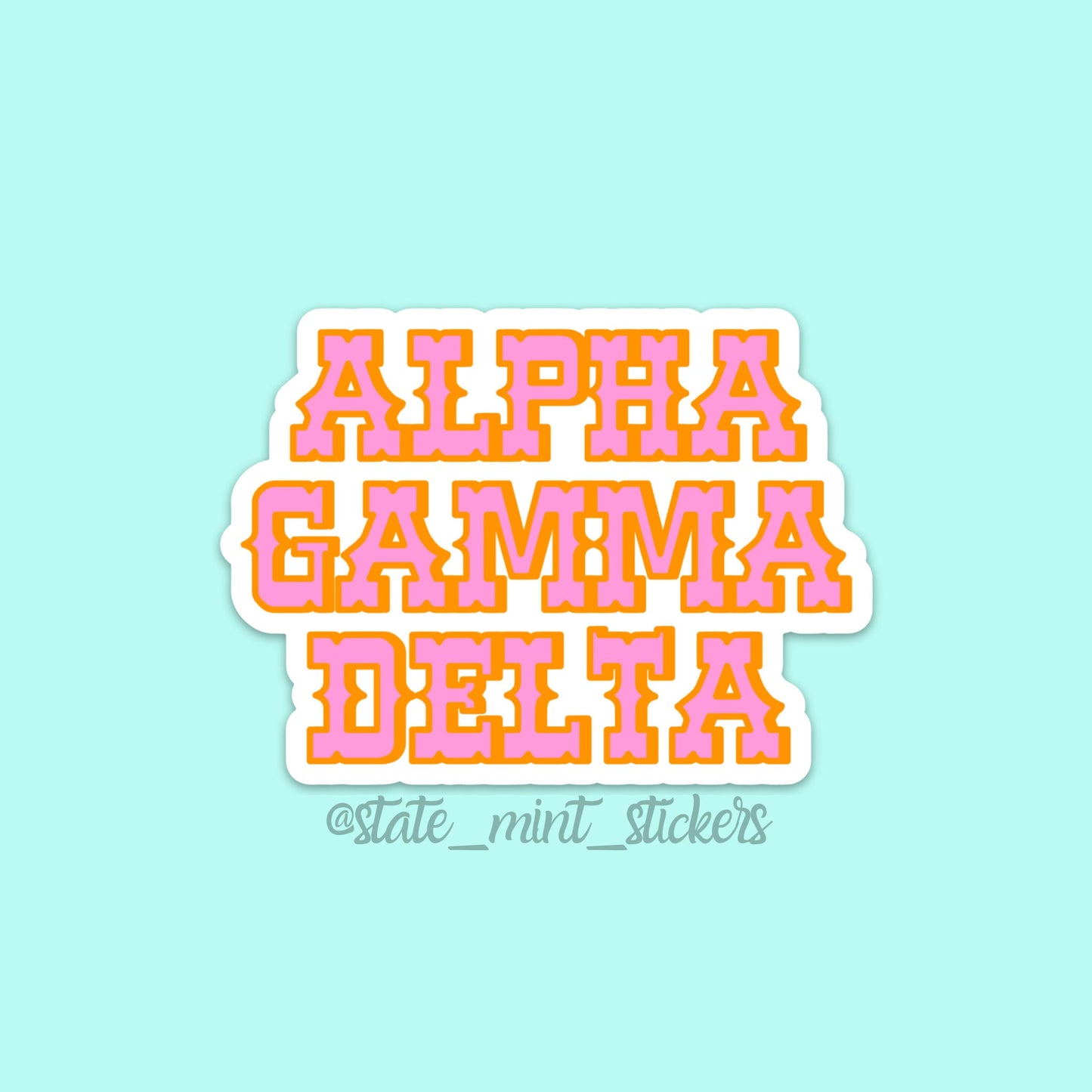 Alpha Gamma Delta Sorority Cowboy / Cowgirl Themed  Sticker  | 3.5" laptop sticker, car decal, big little reveal, bid day basket, custom