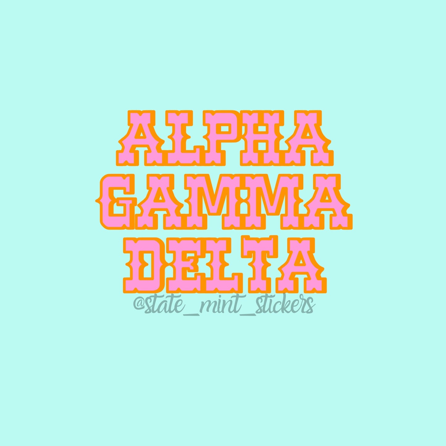 Alpha Gamma Delta Sorority Cowboy / Cowgirl Themed  Sticker  | 3.5" laptop sticker, car decal, big little reveal, bid day basket, custom