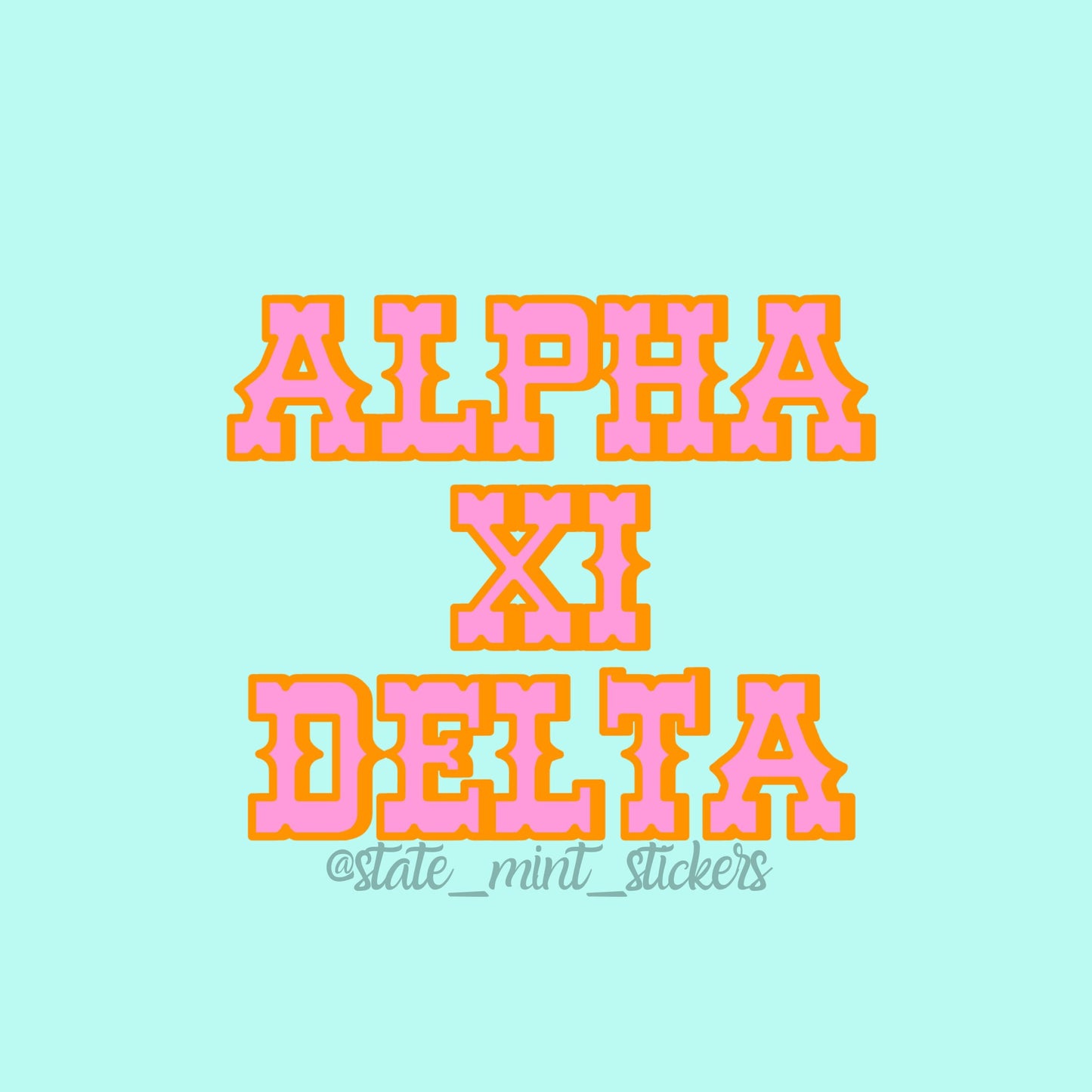 Alpha Xi Delta Sorority Cowgirl Themed Pink and Orange Sticker / Decal | 3.5" Wide | bid day sticker, big little sticker, big little basket